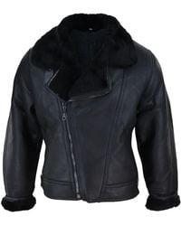 TruClothing - Sherling Sheepskin Cross Zip B3 Pilot Jacket - Lyst