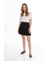 Love Lace - High Waist Linen Shorts With Belt Pleats - Lyst