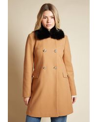 Dorothy Perkins - Faux Fur Collar Dolly Coat - Lyst