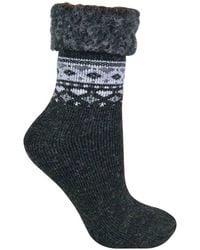 Sock Snob - 1 Pack Turn Over Top Warm Nordic Bed Socks For Winter - Lyst
