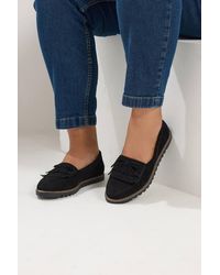 Yours - Faux Suede Fringe Loafers - Lyst