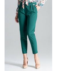 Love Lace - Cigarette Trousers Ankle Pleated Front Zip - Lyst