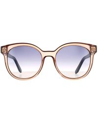Ferragamo - Oval Crystal Nude Beige Light Grey Gradient Sunglasses - Lyst