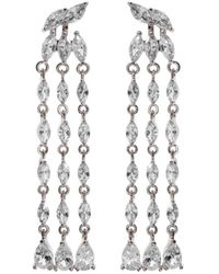 Jon Richard - Silver Plated Cubic Zirconia Crystal Multi Strand Drop Earrings - Lyst