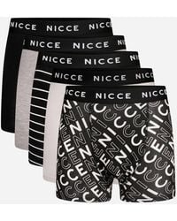 Nicce London - 5-Pack Cotton Rich Boxer Briefs With Logo Waistband - Lyst