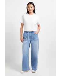 Dorothy Perkins - Petite Wide Leg High Waist Denim Jeans - Lyst