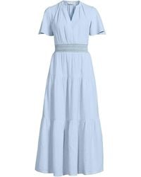 Lands' End - Petite Cheesecloth Tiered Dress - Lyst