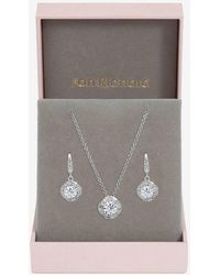 Jon Richard - Rhodium Plated & Crystal Knot Drop Box Set - Lyst