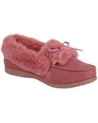 Chums - Dr Keller E Fit Faux Suede Moccasin Slippers, Faux Fur - Lyst