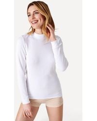 DAMART - Intense Warmth Brushed Rib Long-Sleeved Thermal T-Shirt - Lyst