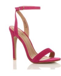 AJVANI - High Heel Ankle Strap Barely There Sandals - Lyst
