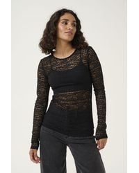 Kaffe - Kalinda Lace Long Sleeve T-Shirt - Lyst