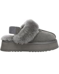 EverAu Australia - Real Sheepskin Wagtail Removable Strap Platform Slippers With Eva Sole - Lyst