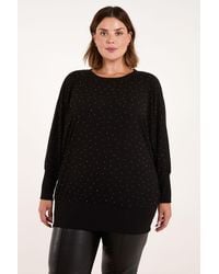 Blue Vanilla - Curve Diamante Batwing Top - Lyst