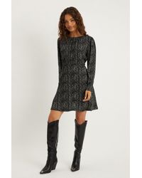 Dorothy Perkins - Petite Puff Sleeve Fit And Flare Mini Dress - Lyst