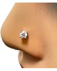 Raina Jewels - 18Ct Diamond Nose Stud Pin 0.15Ct 4Claw 3.4Mm Width - Lyst