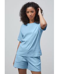Enorsia - Ribbed Short Sleeve Top & Shorts Pyjama Set - Lyst