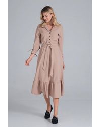 Love Lace - Flared V-Neck Long Sleeve Maxi Dress - Lyst