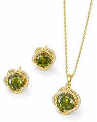 Lovii - Elegant Crystal Necklace & Earrings Jewellery Set - Lyst
