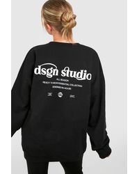 Boohoo - Plus Oversized Dsgn Back Print Sweatshirt - Lyst