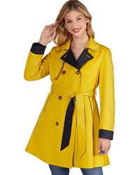 Yumi' Mustard Rain Mac Coat - Yellow