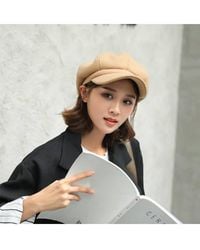 KDMD - Autumn Winter Beret Newsboy Style Solid Felt Adjustable Cap - Lyst
