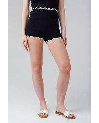 Influence - High Waisted Knit Shorts With Elasticated Waistband - Lyst