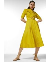 Karen Millen - Cotton Utility Shirt Dress - Lyst