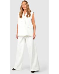 Boohoo - Plus Tailored Wide Leg Trousers - Lyst