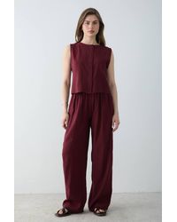 WOVCOR - 2-Piece Sleeveless Blouse & Wide Leg Trousers Co-Ord - Lyst