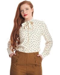Banned Retro - Spot Envy Blouse-Offwhite - Lyst