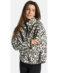 OHS - Printed Teddy Half Zip Fleece Sweatshirt Pullover Jumper Top - Lyst