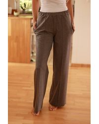 Love Lace - Flint High Waist Wide Leg Cotton Knit Trousers Style 214170 - Lyst