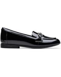 Clarks - Finja Loafer Older Patent Loafers, Slip Ons, School Shoes - Lyst