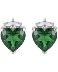 LÁTELITA London - Amore Heart Emerald Stud Earrings - Lyst