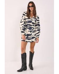 Nasty Gal - Tiger Plunge Cocoon Sleeve Tailored Mini Dress - Lyst