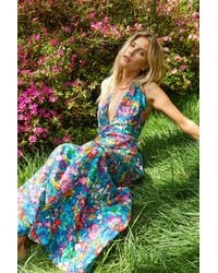 Nasty Gal - Plunge Floral Maxi Dress - Lyst
