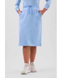 Enorsia - Split-Back Terry Jersey Midi Skirt - Lyst