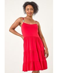 Roman - Petite Beaded Strappy Tiered Dress - Lyst