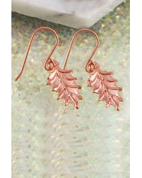 Otis Jaxon London - Holly Leaf Sterling Garnet Drop Earrings - Lyst