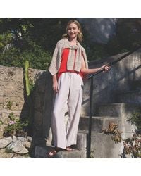 Lands' End - Premium Pure Linen Pull-On Wide Leg Trousers - Lyst