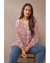 Evans - Paisley Long Sleeve Blouse - Lyst