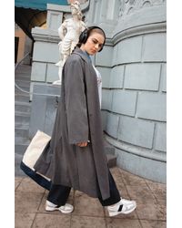 Nasty Gal - Plus Pinstripe Tailored Duster Coat - Lyst