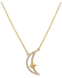 LÁTELITA London - Sparkling Crescent Moon And Star Necklace Gold - Lyst