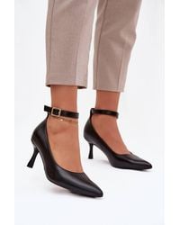 Love Lace - Elegant High Heel Pumps With Adjustable Buckle Strap Pointed Toe - Lyst