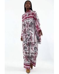 Msn-Collection - Patterned Shirt & Wide-Leg Trousers Set - Lyst