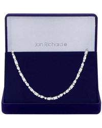 Jon Richard - Rhodium Plated Cubic Zirconia Mixed Stone Collar Necklace - Gift Boxed - Lyst