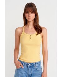 Dilvin - Slim Fit Ribbed Knit Cami Blouse - Lyst