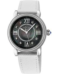 Gv2 - Marsala Diamond , Genuine White Saffiano Vegan Leather Strap Swiss Quartz Watch - Lyst