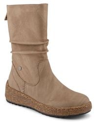 Pavers - Mid Calf Wedged Slouch Boots - Lyst